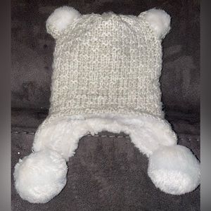 Faux fur lined baby hat 3-6M
